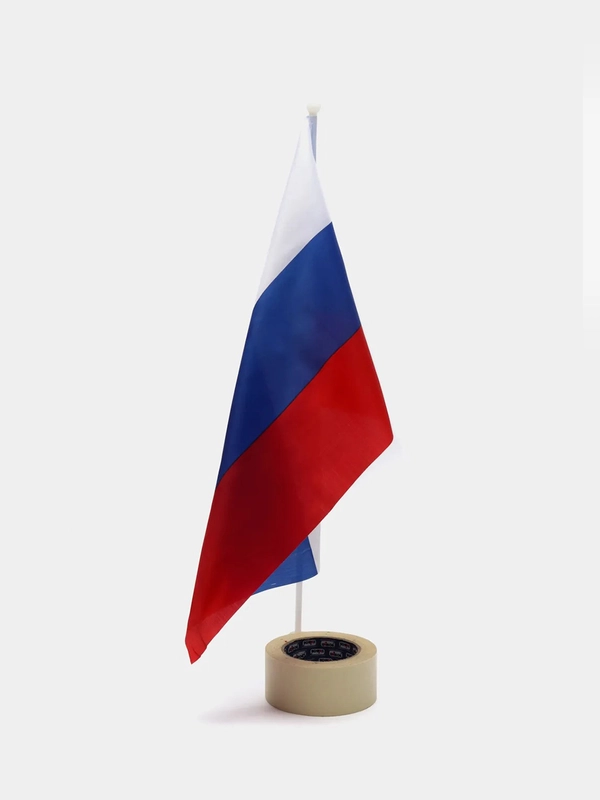 Флаг России 30 х 45 см, шток 60 см, полиэстер
