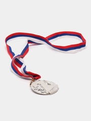 Медаль призовая, 2 место, серебро, 4,3 х 4,6 см
