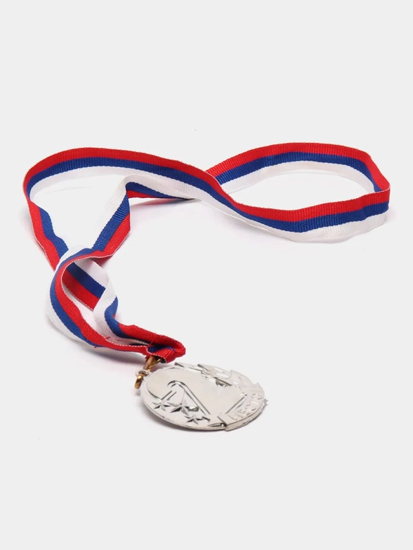 Медаль призовая, 2 место, серебро, 4,3 х 4,6 см