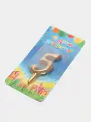 Свеча-цифра "5"  Золото. Тортовые свечи