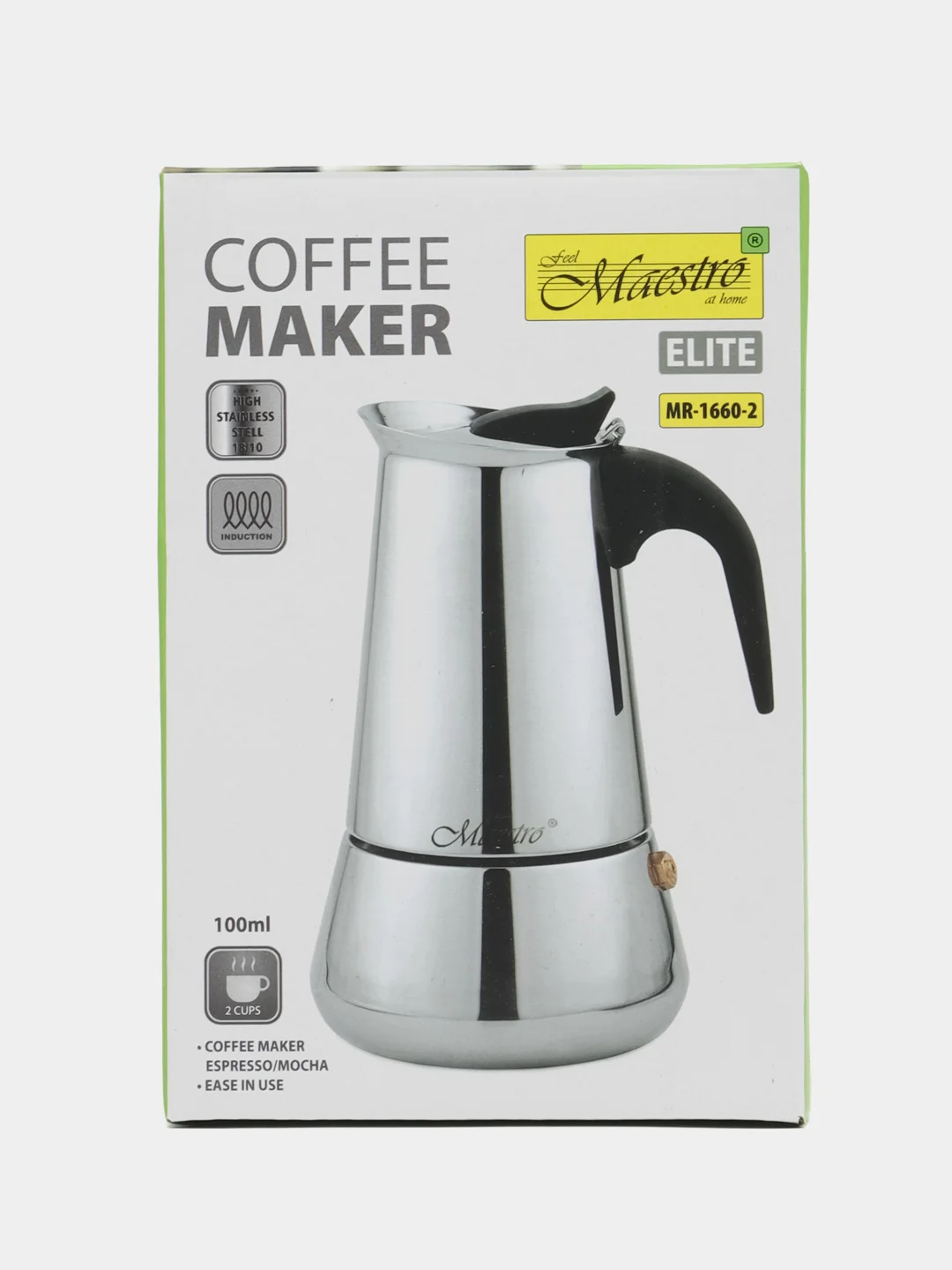 Кофеварка Maestro MR-1660-2 гейзерная "Espresso Moka", 100 мл
