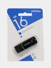 Флешка накопитель для компьютера 16 Gb, Smartbuy Paean, Usb 2.0, черный, 512769