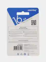 Флешка накопитель для компьютера 16 Gb, Smartbuy Paean, Usb 2.0, черный, 512769