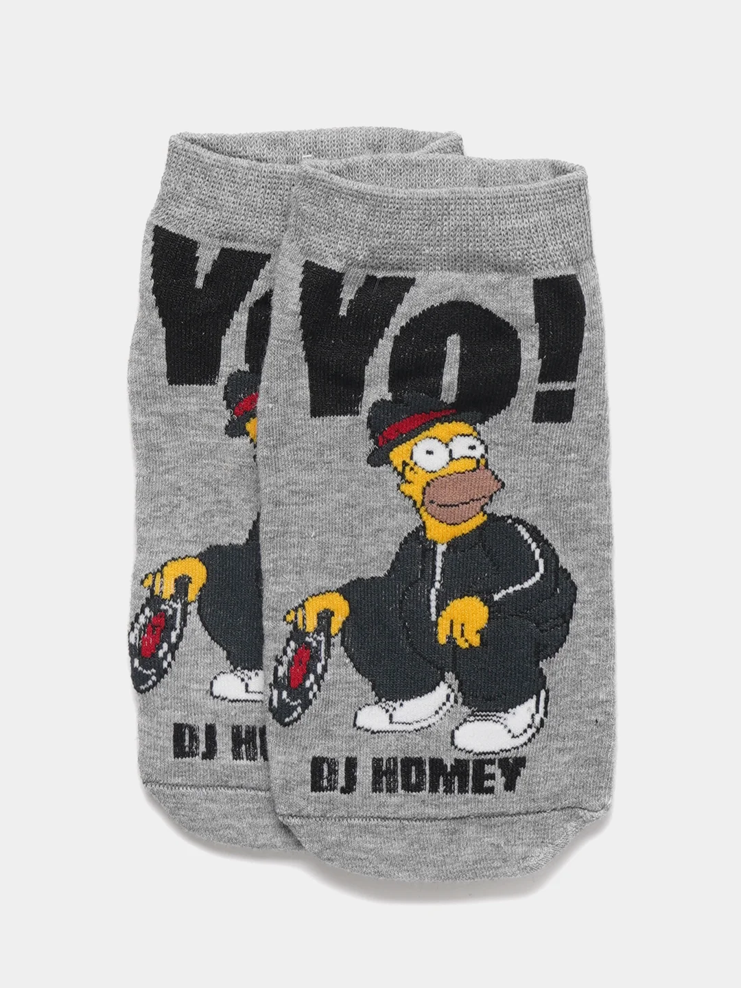 Серый короткие носки мужские и женские с рисунком Simpsons Симпсоны