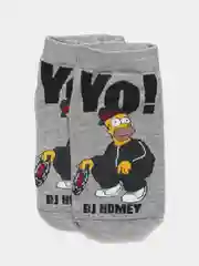 Серый короткие носки  мужские и женские с рисунком Simpsons Симпсоны