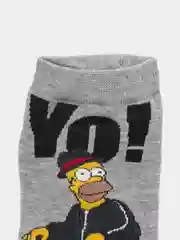 Серый короткие носки  мужские и женские с рисунком Simpsons Симпсоны