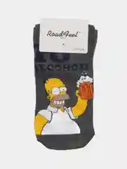 Тёмно-серый короткие носки  мужские и женские с рисунком Simpsons Симпсоны