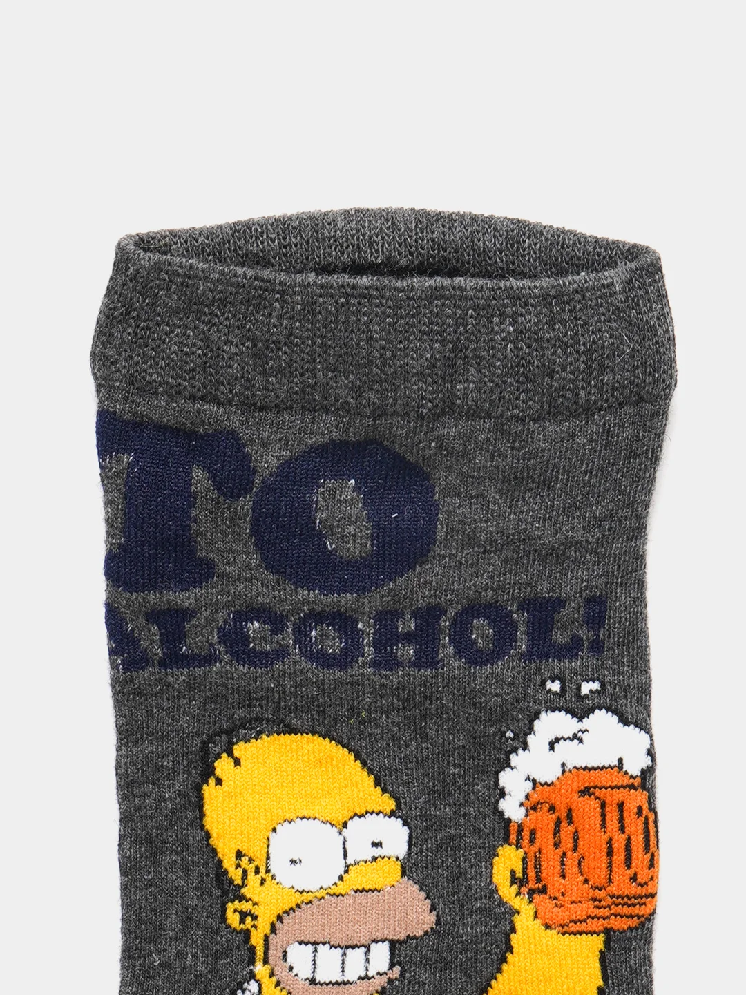 Тёмно-серый короткие носки мужские и женские с рисунком Simpsons Симпсоны