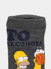 Тёмно-серый короткие носки  мужские и женские с рисунком Simpsons Симпсоны