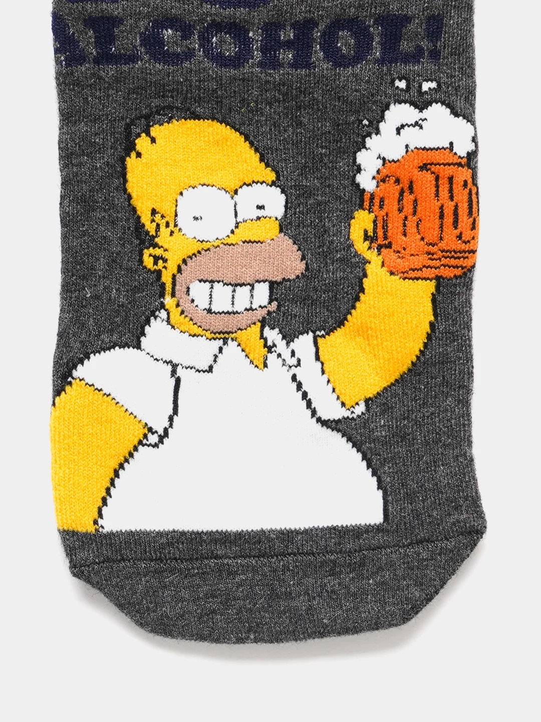 Тёмно-серый короткие носки мужские и женские с рисунком Simpsons Симпсоны