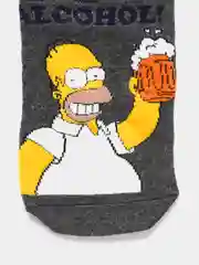 Тёмно-серый короткие носки  мужские и женские с рисунком Simpsons Симпсоны