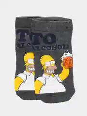 Тёмно-серый короткие носки  мужские и женские с рисунком Simpsons Симпсоны