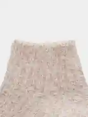 Бежевый термоноски женские, из шерсти куницы, короткие