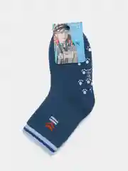 Синий меланж носки детские, махровые, с тормозами