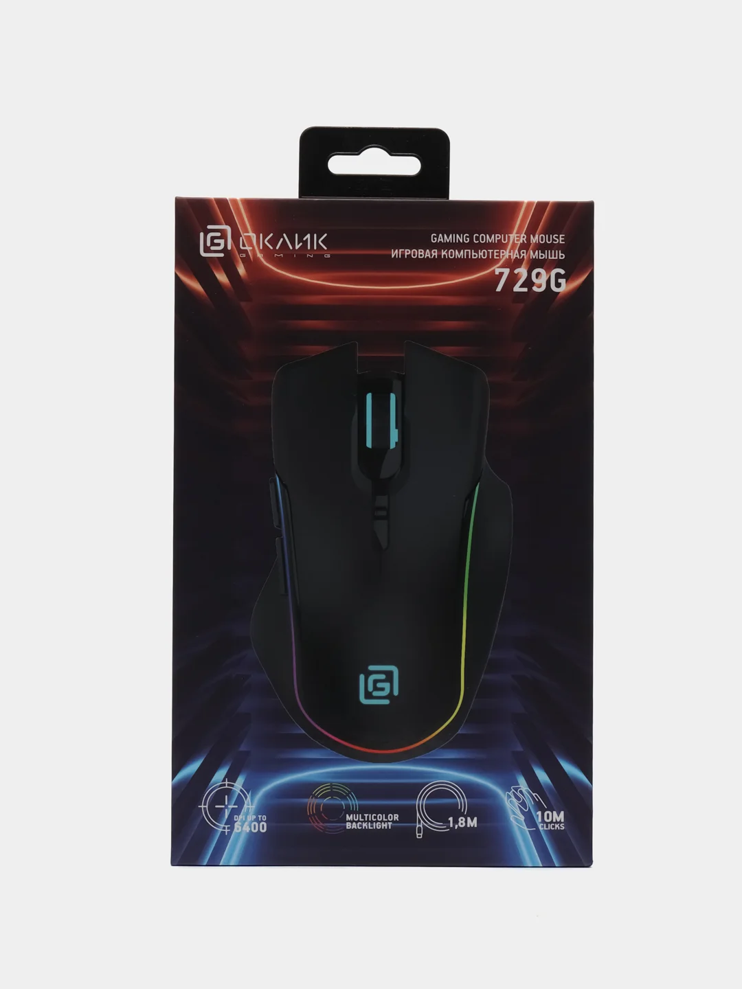 Мышь игровая Oklick 729G Labyrinth, оптическая, проводная, USB, черная, 1465496