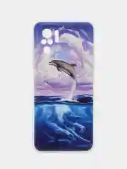 Тёмно-бордовый чехол на Xiaomi Redmi Note 10 / Poco M5s / Redmi Note 10S матовый, с рисунком
