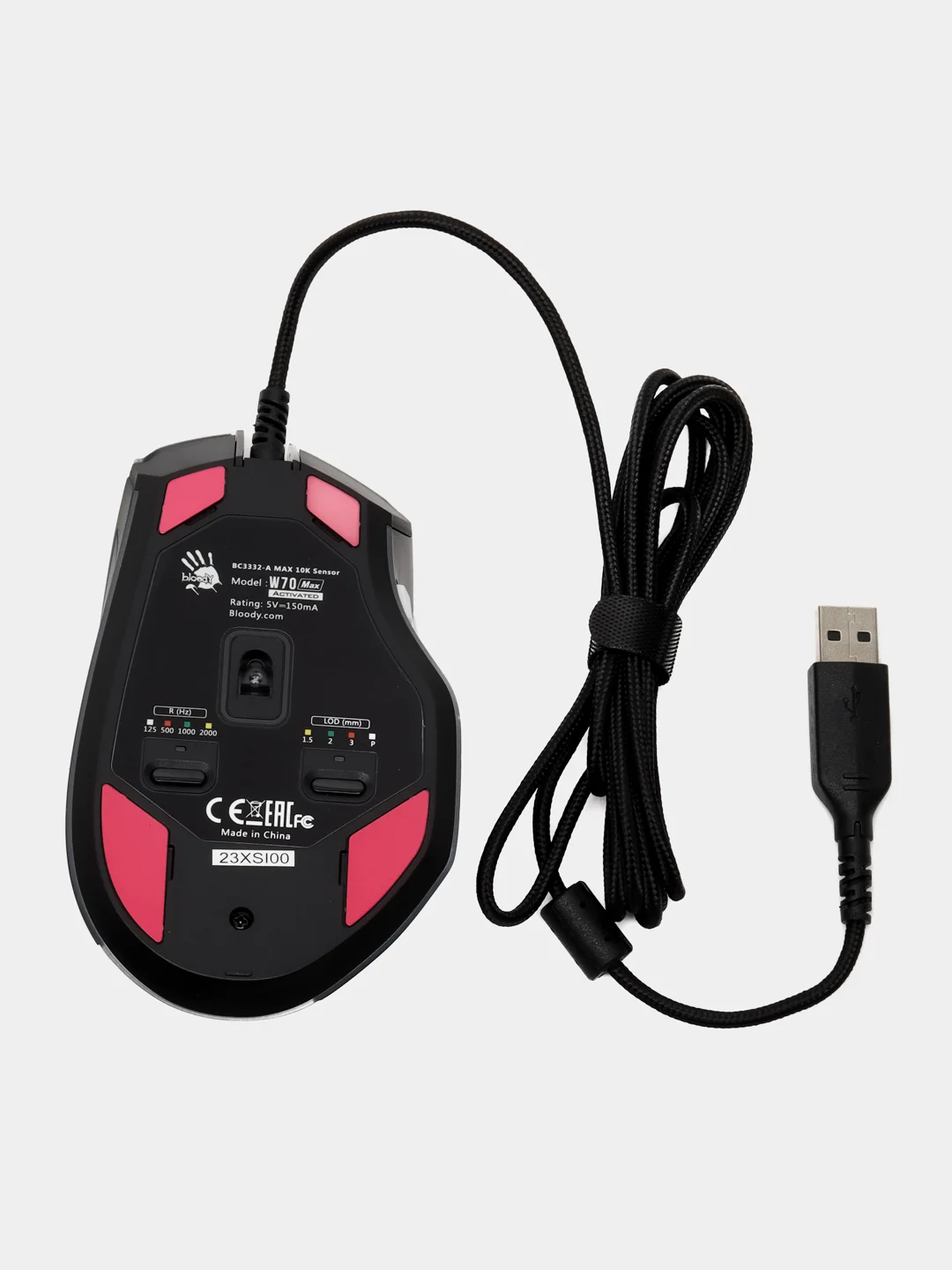 Мышь A4TECH Bloody W70 Max, игровая, оптическая, проводная, USB, w70 max, черно-белая