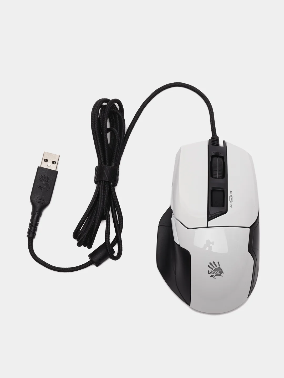 Мышь A4TECH Bloody W70 Max, игровая, оптическая, проводная, USB, w70 max, черно-белая
