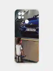 Светло-оранжевый чехол на Xiaomi Redmi 10C / Сяоми Редми 10С прозрачный, с рисунком, защита камеры
