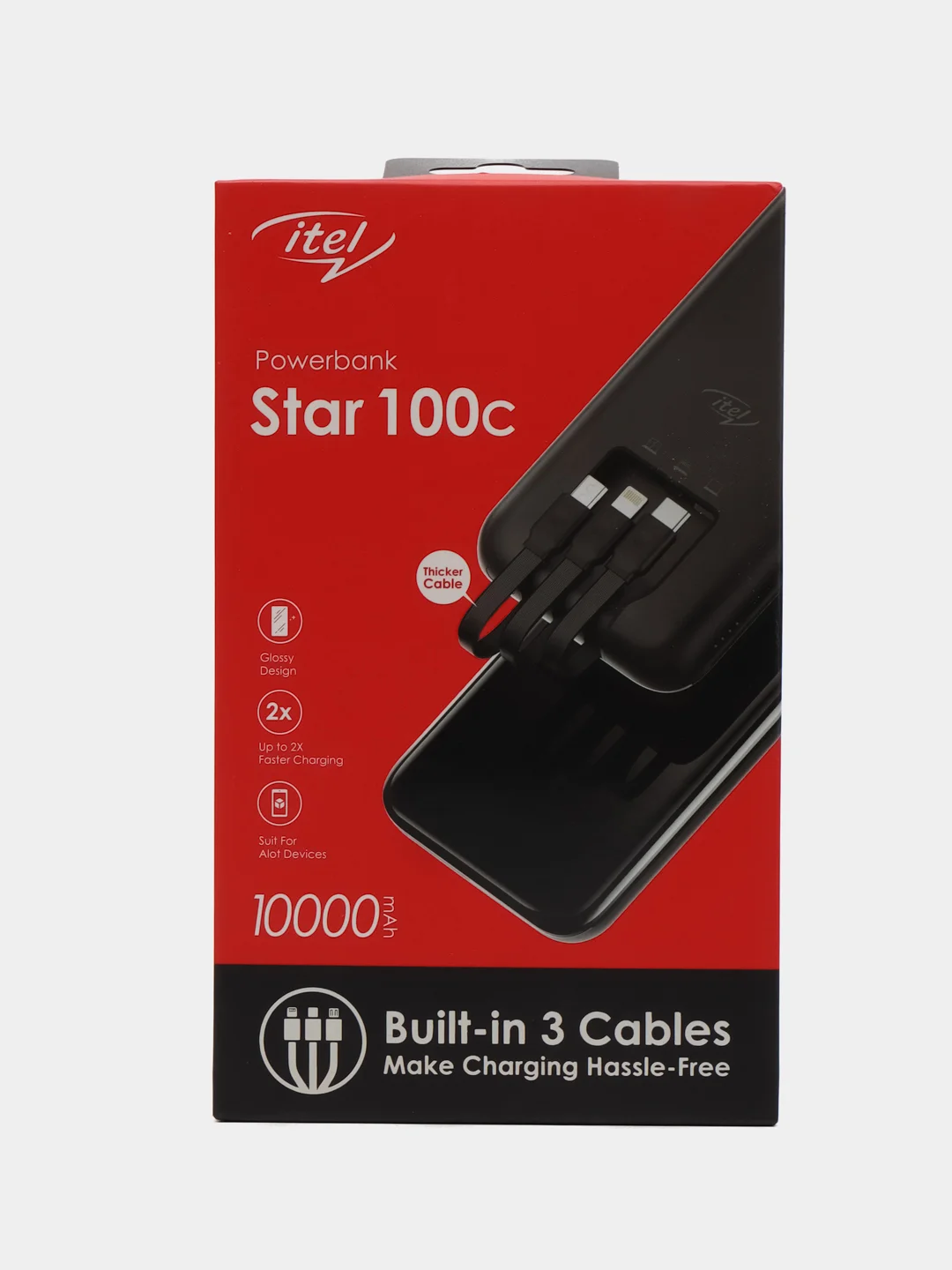Внешний аккумулятор 10000 мAч, Power Bank Itel Super Slim Star100C