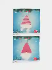 Голубой новогодняя наволочка со светодиодной подсветкой "Merry Christmas"