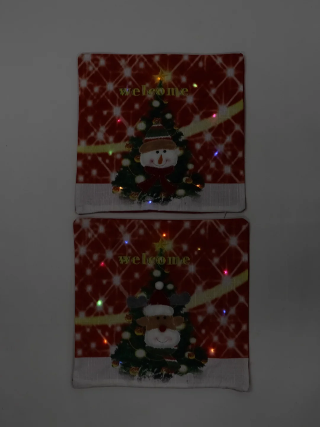 Марсала новогодняя наволочка со светодиодной подсветкой "Merry Christmas"