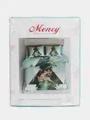 Зеленый новогоднее постельное белье, 1,5-спальное