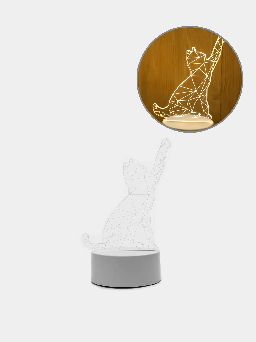Сиреневый светильник 3D, светодиодный ночник, LED