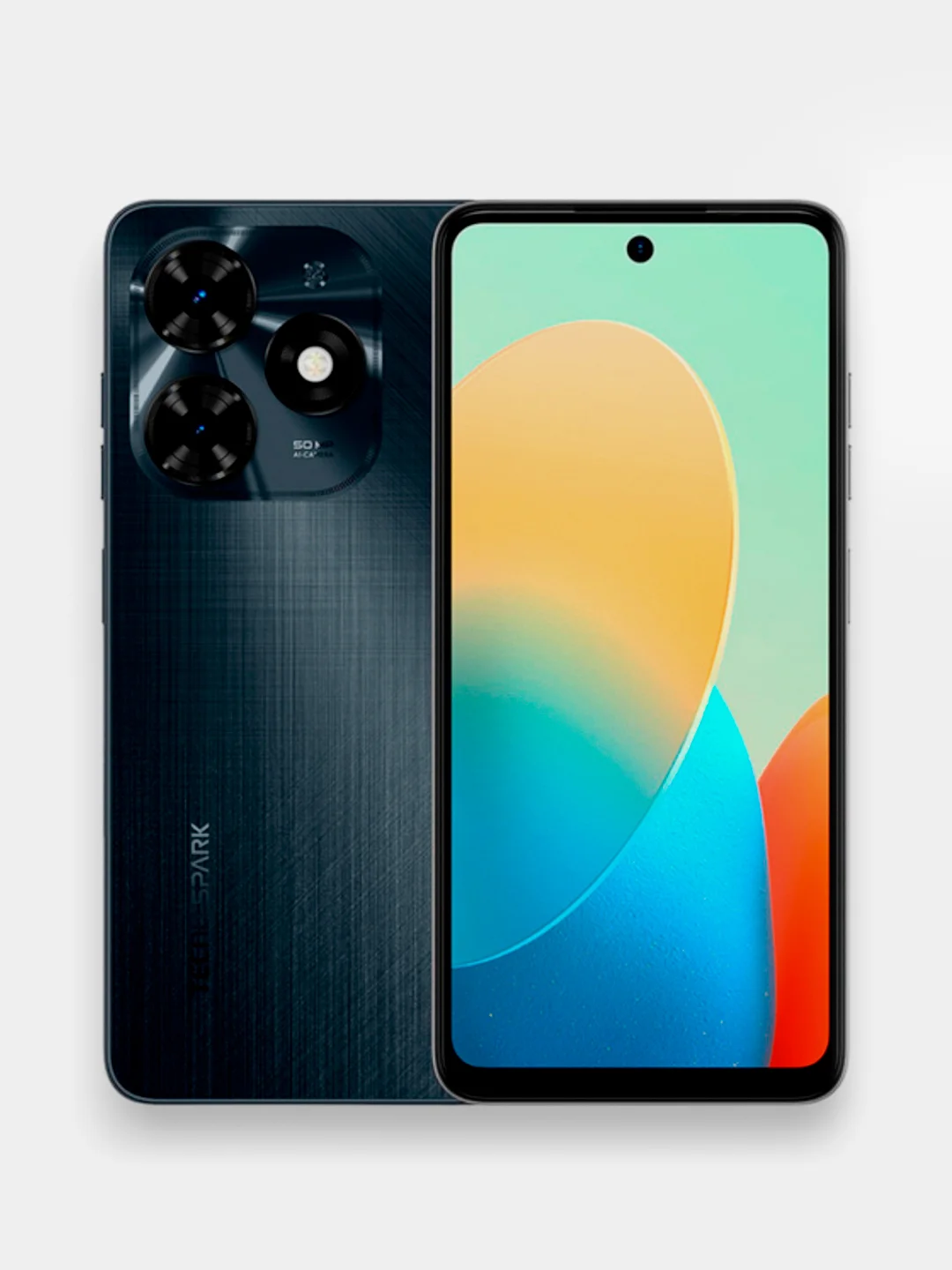 Черный смартфон Tecno Spark 20C, 4+4/128 Gb