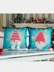 Лазурный новогодняя наволочка со светодиодной подсветкой "Merry Christmas"