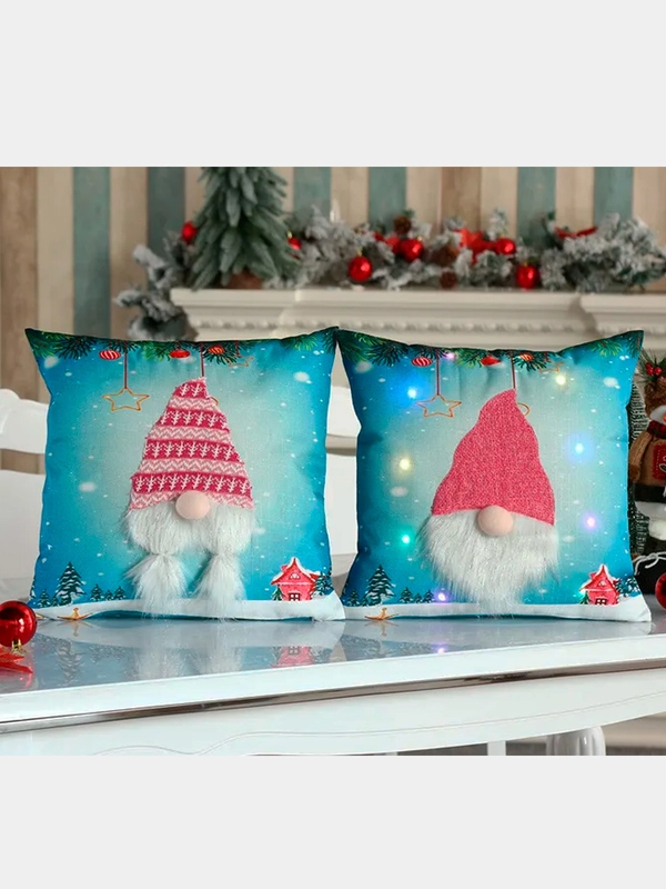 Новогодняя наволочка со светодиодной подсветкой "Merry Christmas"