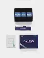 Черный подарочный набор мужских носков SYLTAN с ручкой, с кремом