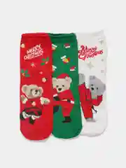 Песочный хаки носки новогодние в стальной коробке, 3 пары