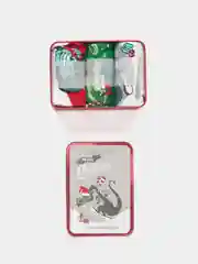Салатовый носки новогодние в стальной коробке, 3 пары