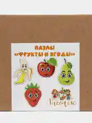 Пазлы для детей "Фрукты", деревянные, развивающие