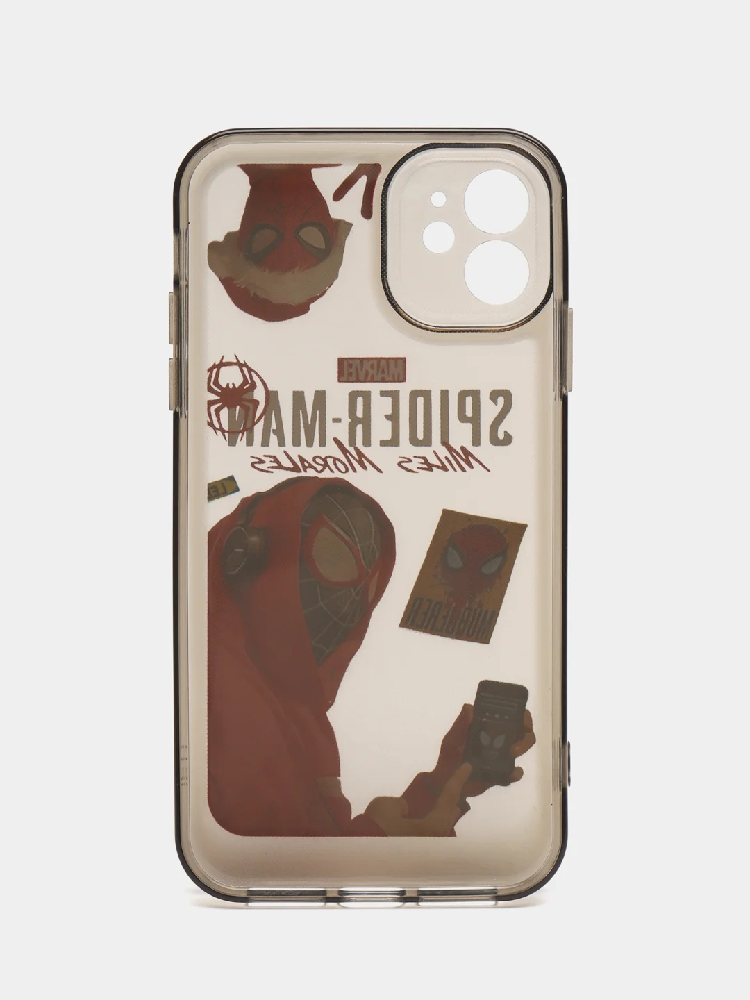 Серый чехол на Айфон 11, "Марвел", "Человек паук", 4 принта, чехол на iPhone 11