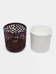 Бордовый кашпо Leaves