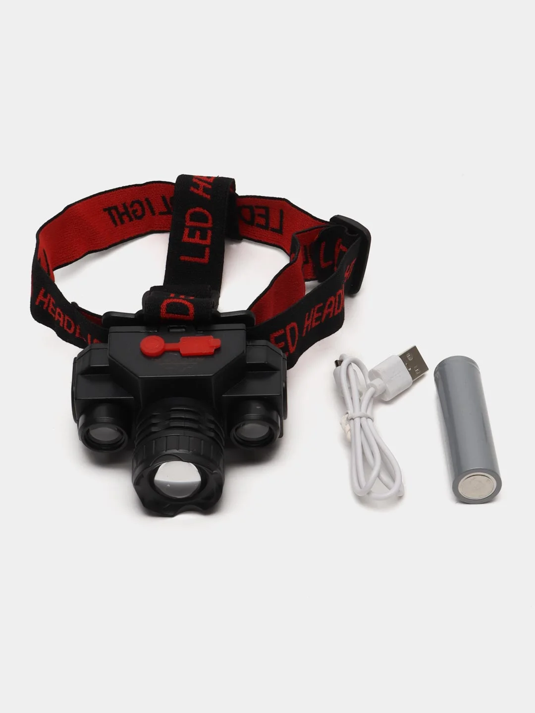 Фонарь налобный аккумуляторный "Мастер К", 3 режима, от USB, 5 х 8 см