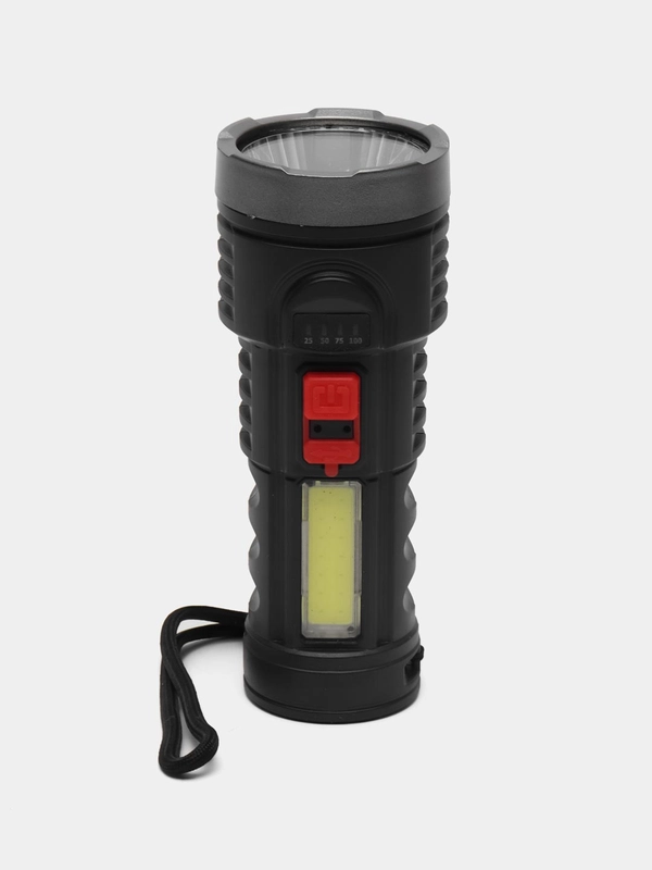 Фонарь ручной, аккумуляторный, 1.5 и 3 Вт, 1200 мАч, USB, COB, 4 режима