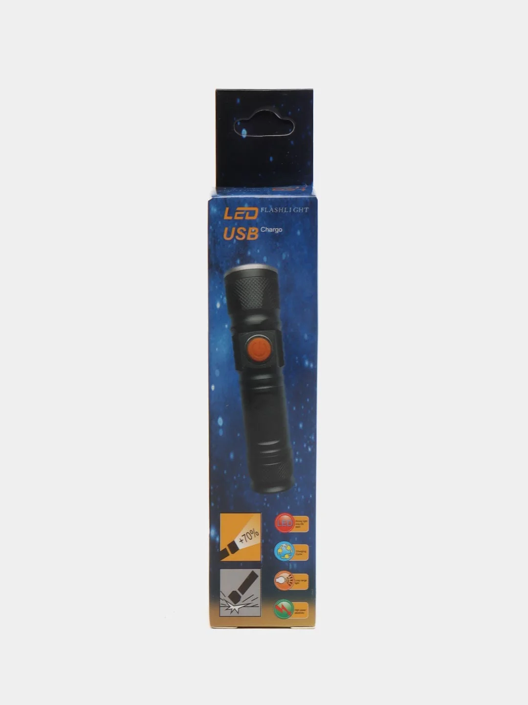 Фонарь ручной, аккумуляторный, 3 Вт, 1200 мАч, XPE, USB, zoom, 11.3 x 2.9 см