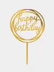 Индиго украшение для торта "С днем родждения", топпер "Happy Birthday"