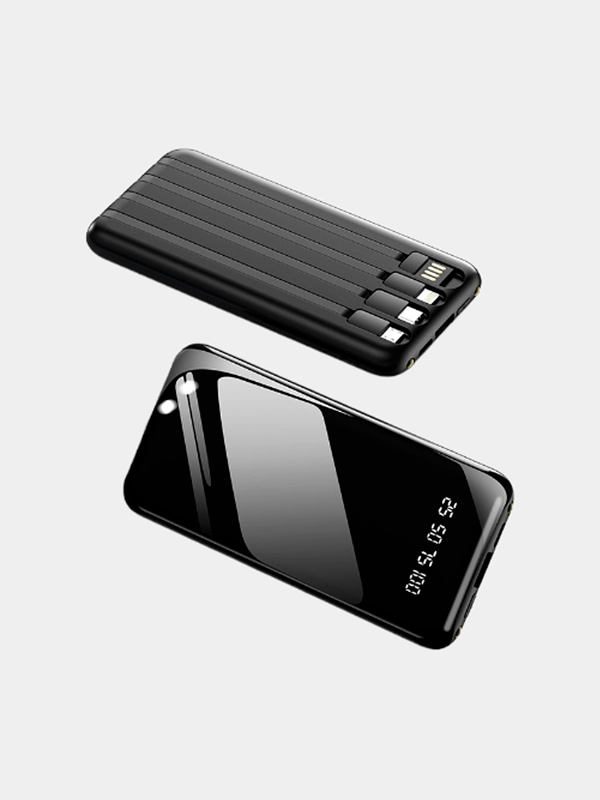 Внешний аккумулятор / Powerbank / повербанк с встроенными проводами 20000 мАч