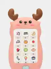 Коралловый развивающий детский музыкальный телефон - прорезыватель, грызунок с кнопками