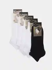 Черный носки женские, спортивные, укороченные, хлопковые, 5 пар