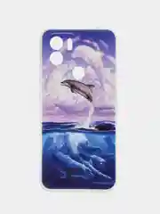 Серебряный чехол для Xiaomi Redmi A1 Plus / A1+, A2+, Poco C51 (Сяоми Редми А1 Плюс / А1+) с рисунком