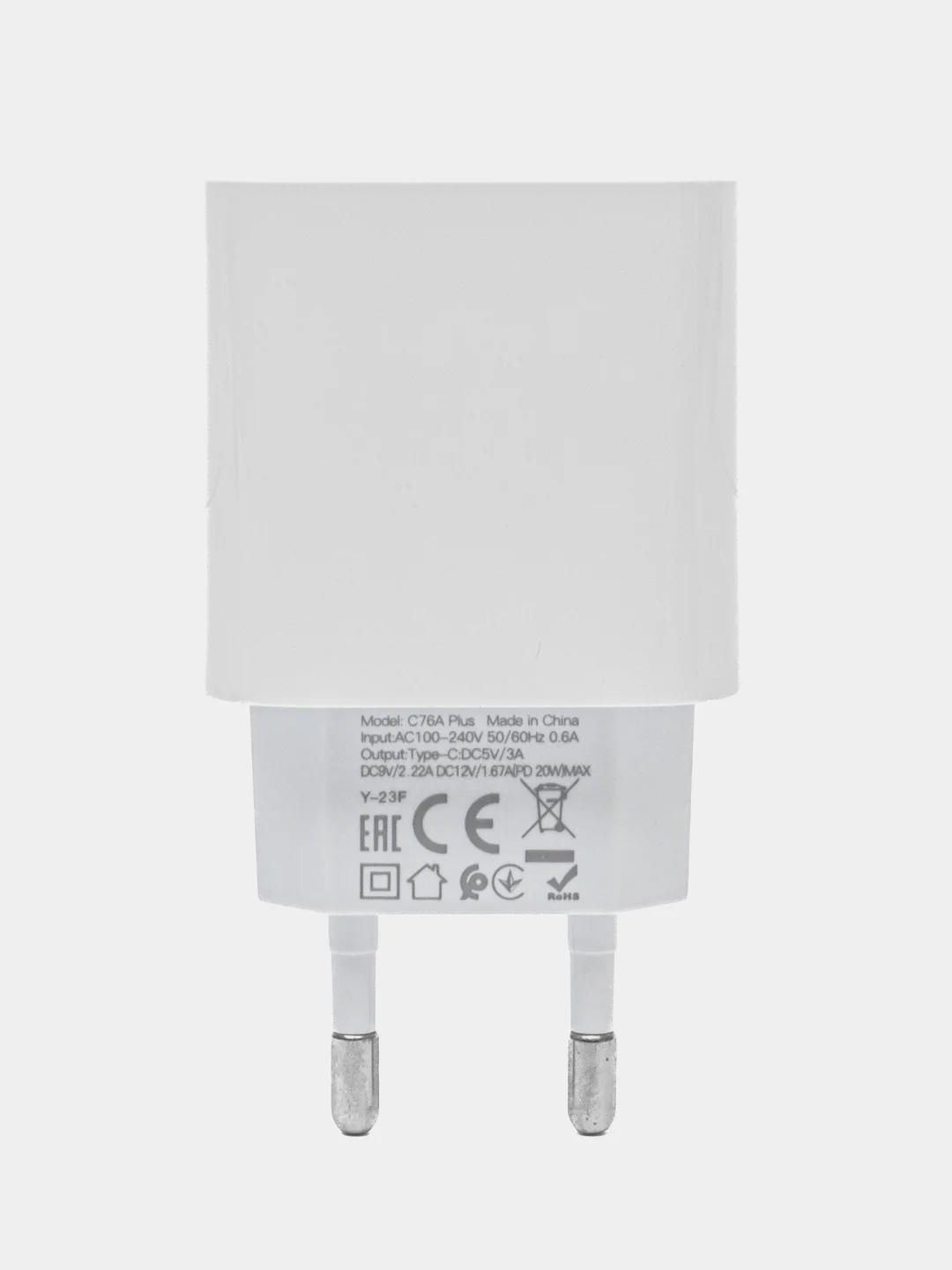 Белый сетевое зарядное устройство Hoco C76A, 20W, выход Type-C, быстрая зарядка