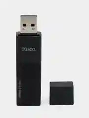 Черный адаптер-переходник Hoco HB20, HB22, картридер USB, TF, Micro SD