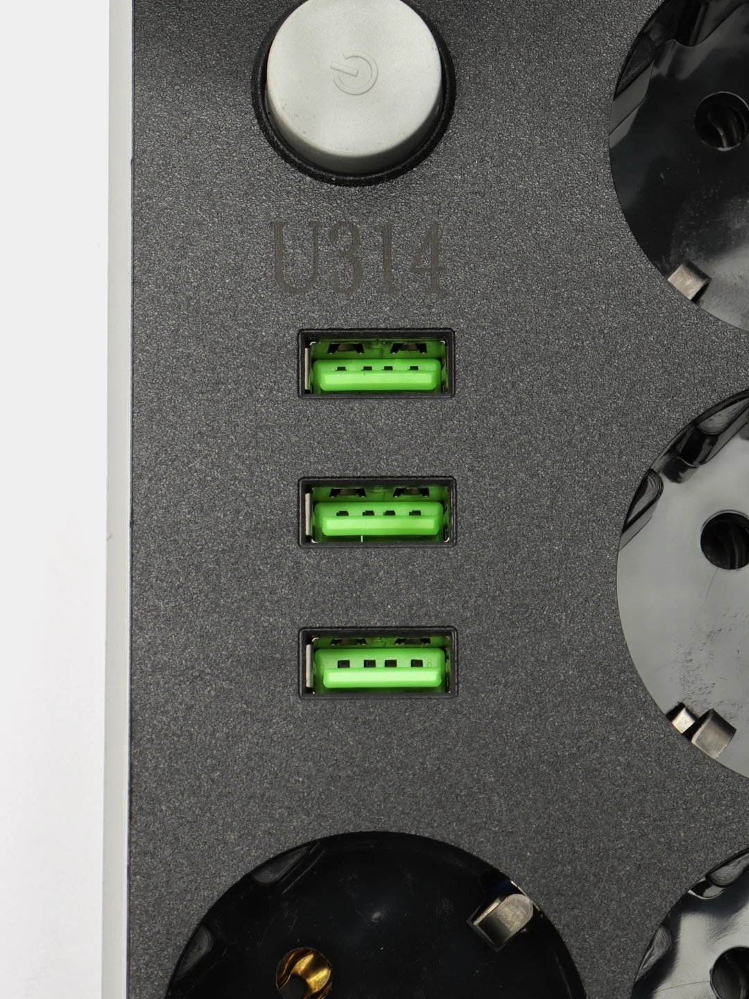 Хром сетевой фильтр-удлинитель, с USB разъёмами, 2 метра, с заземлением