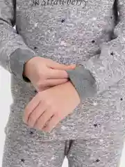 Серый детская пижама, пижама для девочки, пижама для мальчика, утепленная пижама