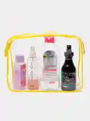 Желтый косметичка прозрачная, 3 размера